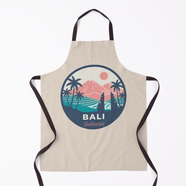 Item preview, Bali Indonesia Vintage Travel Badge, Mount Agung and Rice Terraces designed and sold by InvestingRoad.