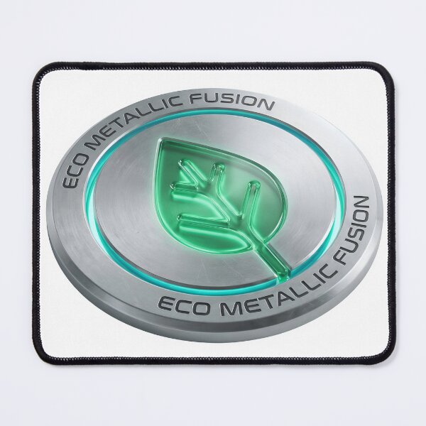 Item preview, Eco friendly metallic fusion logo with glowing green leaf design designed and sold by Creative88Art.