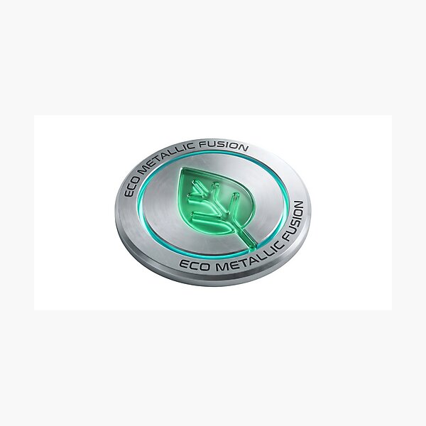 Item preview, Eco friendly metallic fusion logo with glowing green leaf design designed and sold by Creative88Art.