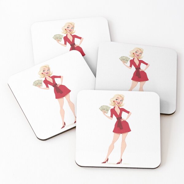 Item preview,  Cartoon woman with red hills Money – Power & Luxury Aesthetic designed and sold by Kat's Design Hub.