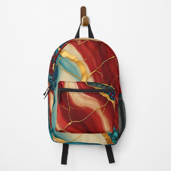 Item preview, Crimson and Teal Marble with Gold Veins designed and sold by GamerGearTees.