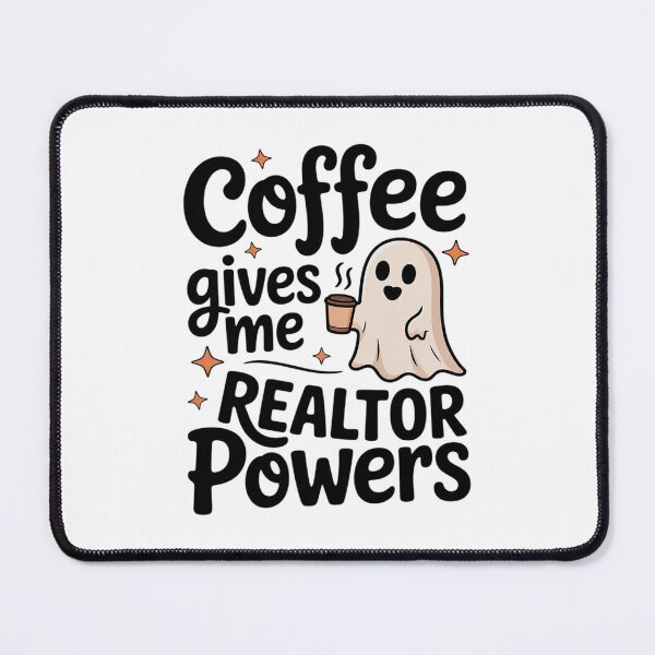 Item preview, Halloween Real Estate Ghost Coffee Gives Me Realtor Powers designed and sold by FadeOfThrone.