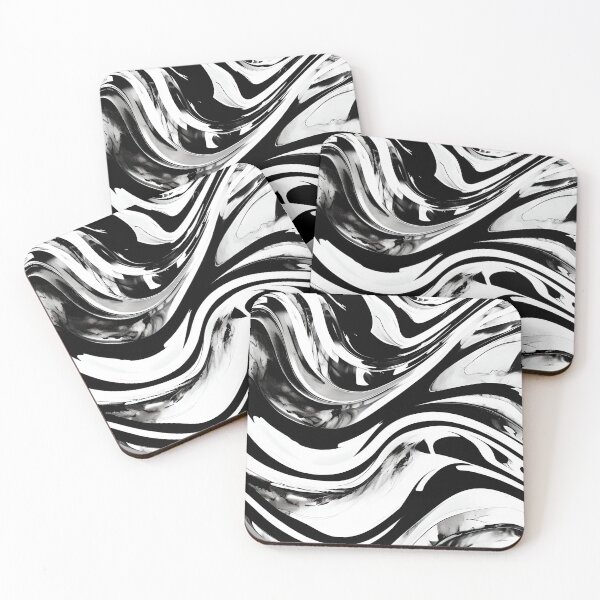 Item preview, Monochrome Liquid Marble Wave Pattern designed and sold by GamerGearTees.