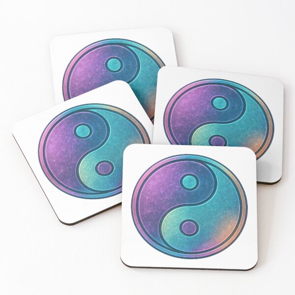 Item preview, Vibrant cosmic yin yang symbol with purple, blue, and orange hues designed and sold by Creative88Art.