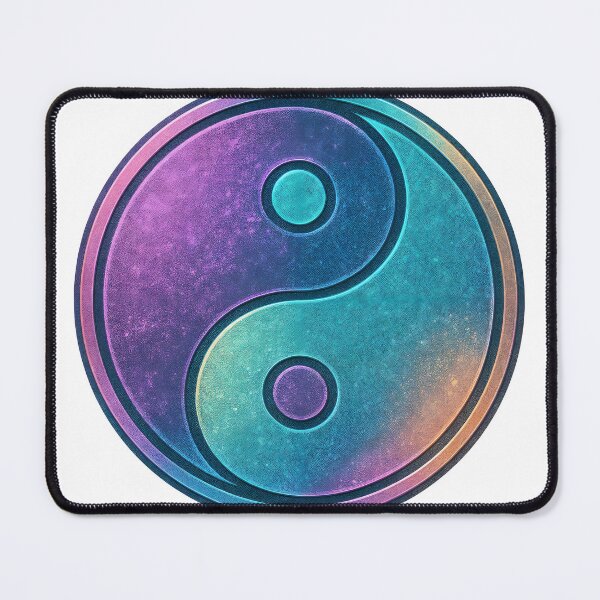 Item preview, Vibrant cosmic yin yang symbol with purple, blue, and orange hues designed and sold by Creative88Art.