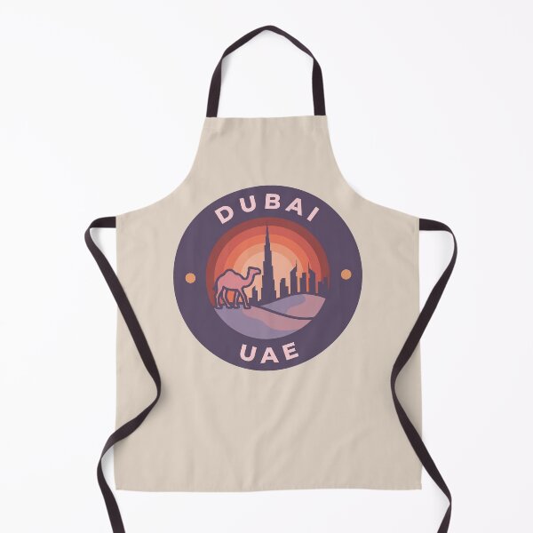 Item preview, Dubai Skyline Travel Badge, United Arab Emirates Burj Khalifa and Burj Al Arab Retro Sunset designed and sold by InvestingRoad.