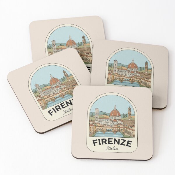 Item preview, Firenze Italia Travel Badge, Florence Cityscape with Duomo and Ponte Vecchio designed and sold by InvestingRoad.