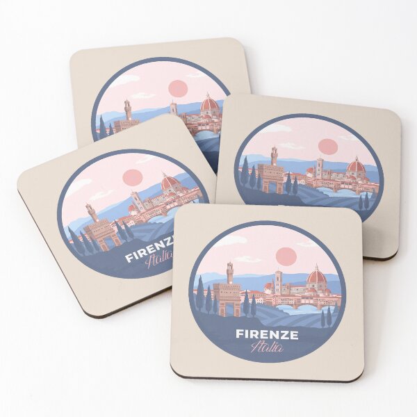 Item preview, Firenze Italia Travel Badge, Florence Cityscape with Duomo and Ponte Vecchio designed and sold by InvestingRoad.