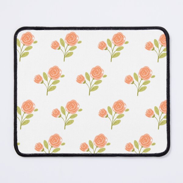 Item preview, Salmon-colored rose pattern on a white background designed and sold by lunadesignsmoon.