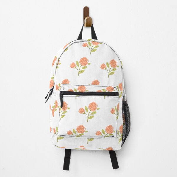 Item preview, Salmon-colored rose pattern on a white background designed and sold by lunadesignsmoon.
