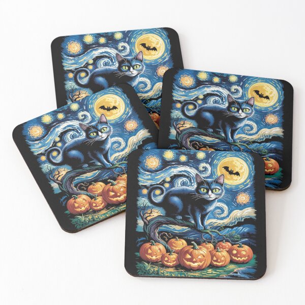 Item preview, Halloween Van Gogh Starry Night Pumpkin Black Cat Costume designed and sold by FadeOfThrone.