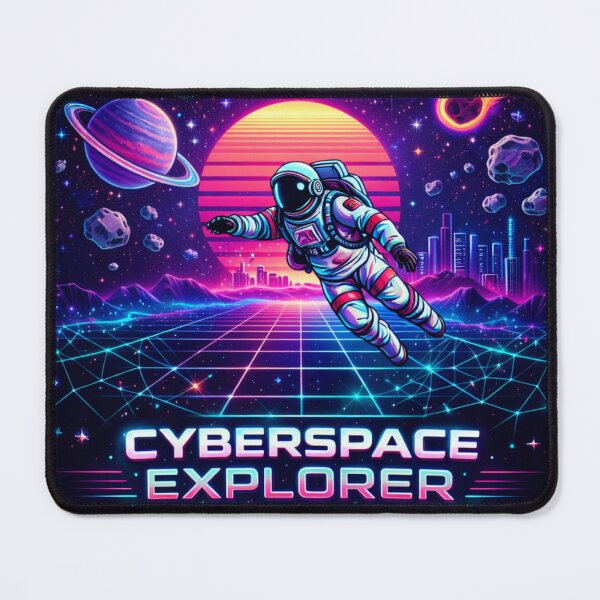 Item preview, Cyberspace Explorer – Neon Cyberpunk Astronaut Art designed and sold by InnerOutDesigns.