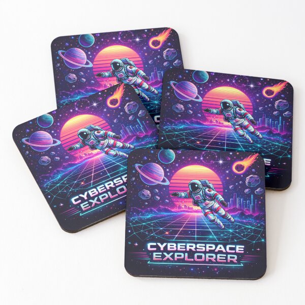 Item preview, Cyberspace Explorer – Neon Cyberpunk Astronaut Art designed and sold by InnerOutDesigns.