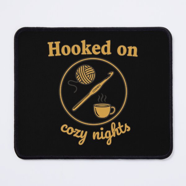 Item preview, Hooked On Cozy Nights Crochet Lover Funny Crochet designed and sold by LuminOrb.