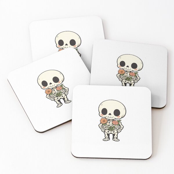 Item preview, Cute Floral Skeleton Sticker | Soft Spooky Aesthetic | Cottagecore Goth Art designed and sold by Doodlynx.