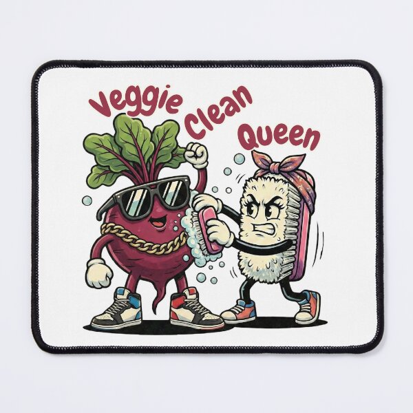 Item preview, Veggie Clean Queen Funny Vegetable Cleaning Cartoon designed and sold by MTJ-Mushrooms.