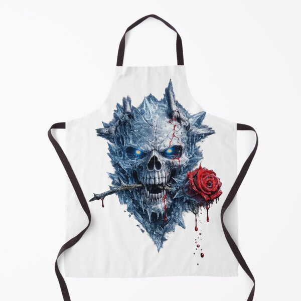 Item preview, Ice Blood Rose Skull – Frozen Skull with Crimson Rose designed and sold by BoldLineDesign.