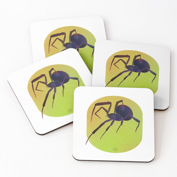 Item preview, Araña viuda negra estilizada sobre fondo amarillo designed and sold by HogashArtShop.
