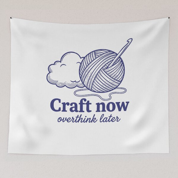 Item preview, Funny Crochet Craft Now Overthink Later Yarn designed and sold by LuminOrb.