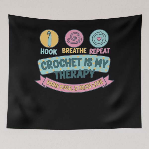Item preview, Funny Crochet Lover Crochet Is My Therapy Hook designed and sold by LuminOrb.