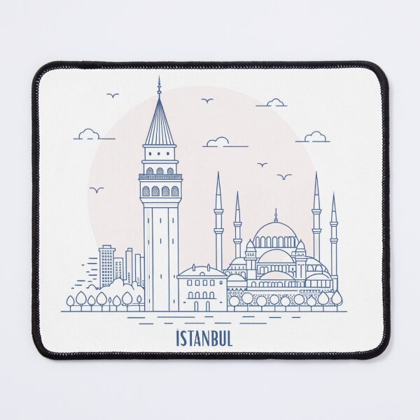 Item preview, Vintage Istanbul Skyline Drawing - Blue and White Aesthetic  designed and sold by asliberry.