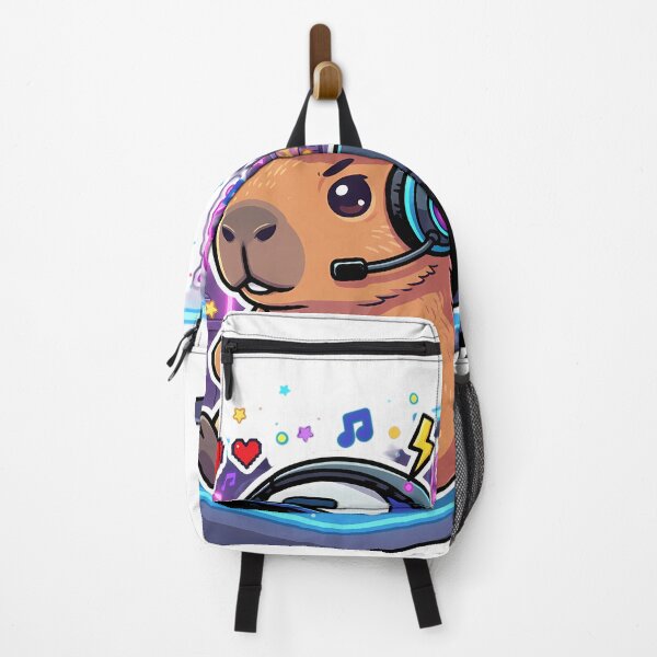 Item preview, "Gamer Capybara Pro with Headphones and Neon Lights" designed and sold by Skully-Studio.