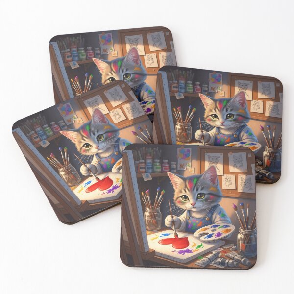 Item preview, Artist Cat Painting Love designed and sold by PetJoyPrintsCO.