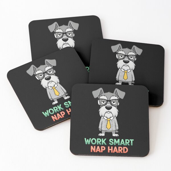 Item preview, Work Smart Nap Hard Funny Tired Schnauzer Office Humour designed and sold by MANA-Goods.