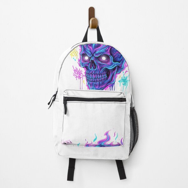 Item preview, "Neon Skull in Flames Cyberpunk Style" designed and sold by Skully-Studio.