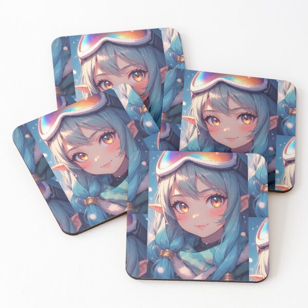 Item preview, Elf anime snowboarder portrait designed and sold by ArtsJulian.