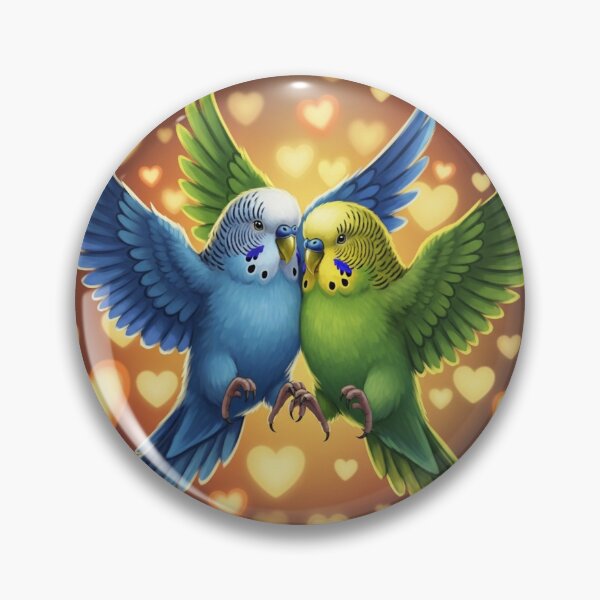 Item preview, Romantic Dancing Parakeets designed and sold by PetJoyPrintsCO.
