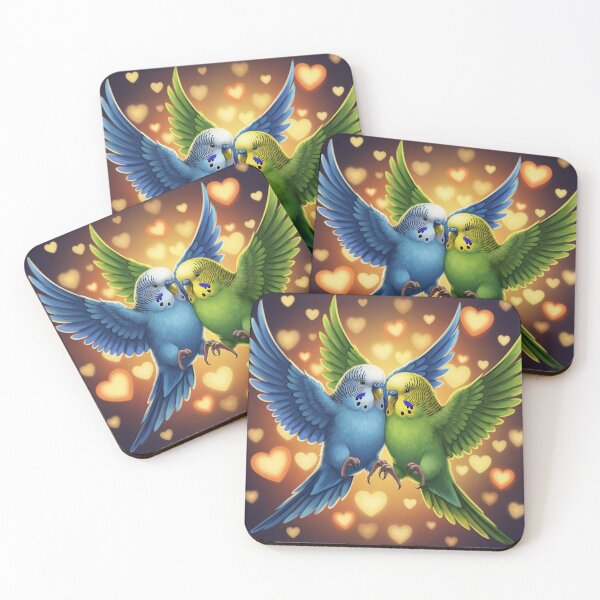 Item preview, Romantic Dancing Parakeets designed and sold by PetJoyPrintsCO.