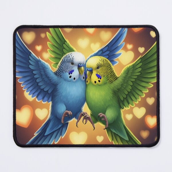 Item preview, Romantic Dancing Parakeets designed and sold by PetJoyPrintsCO.