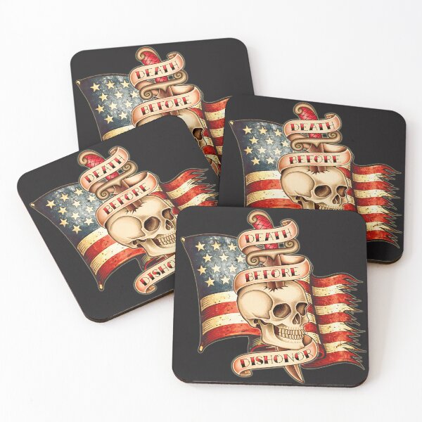 Item preview, Death Before Dishonor Old School Retro American Tattoo  designed and sold by Route66art.