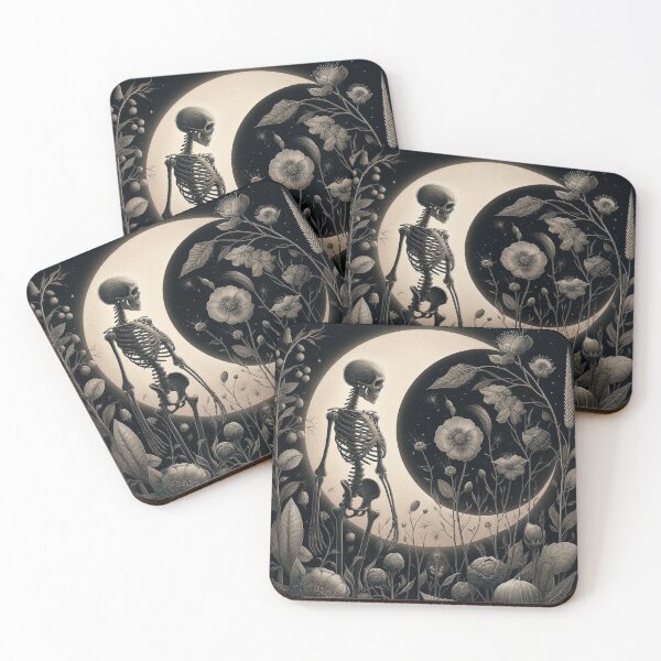 Item preview, Skeleton with Dark Blooms Emblem designed and sold by Roberta Calabrese.