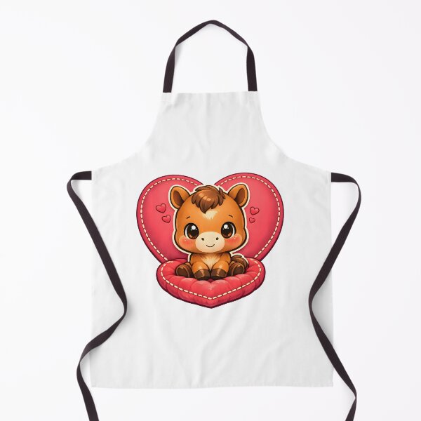 Item preview, Chibi Baby Horse Foal on Heart Cushion Valentine Illustration mr zgredzio designed and sold by mr-zgredzio.