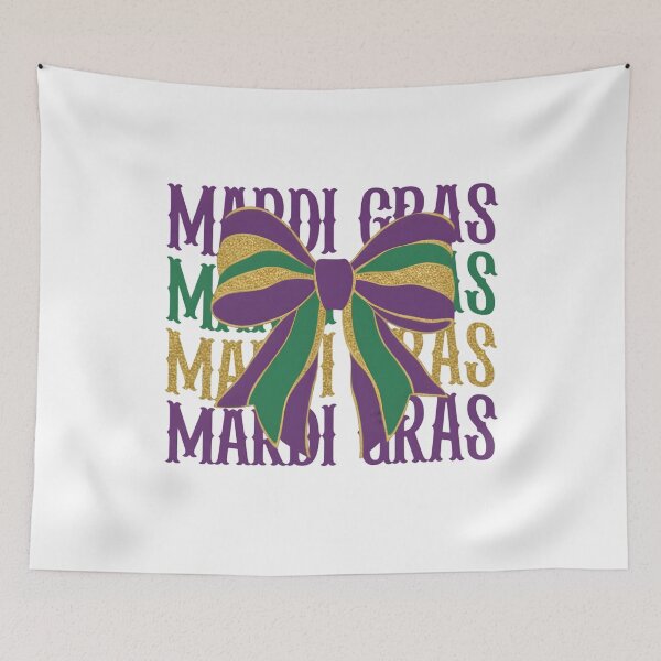 Item preview, Mardi Gras Coquette, Retro Mardi Gras, Glitter, King Cake, Louisiana Crawfish, Coquette Bow Design designed and sold by DesignDenDo ⭐⭐⭐⭐⭐.