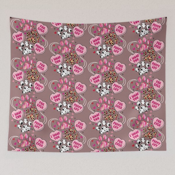Item preview, Valentine Candy Hearts and Paws I WOOF YOU FUR EVER designed and sold by BKDIGITALSHOP.