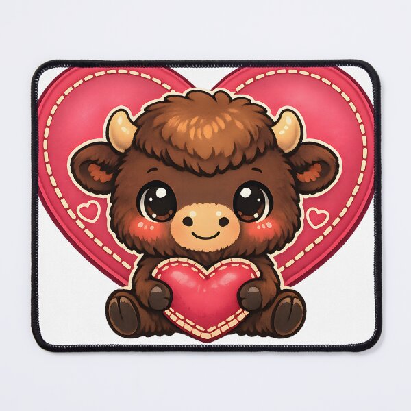 Item preview, Cute Chibi Baby European Bison Valentine Heart mr zgredzio designed and sold by mr-zgredzio.