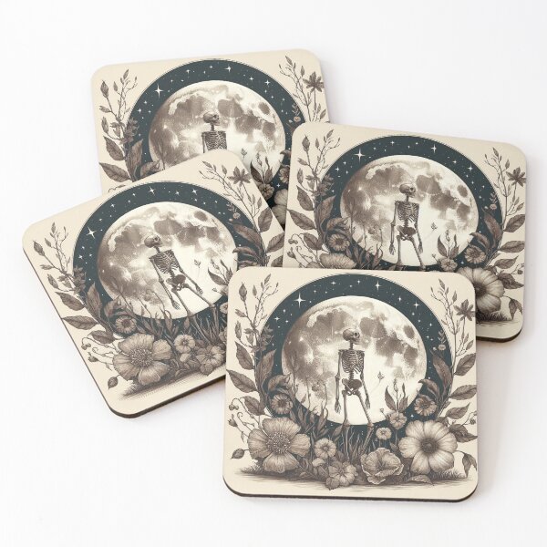 Item preview, Skeleton with Dark Blooms Emblem designed and sold by Roberta Calabrese.