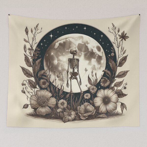 Item preview, Skeleton with Dark Blooms Emblem designed and sold by Roberta Calabrese.