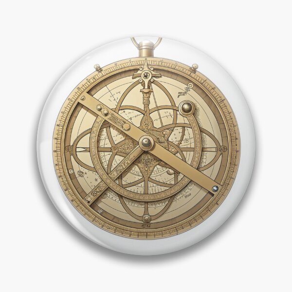 Item preview, Antique Astrolabe — Celestial Navigation Instrument in Brass | Vintage Astronomy & Philosophy Art designed and sold by VivoStudio.