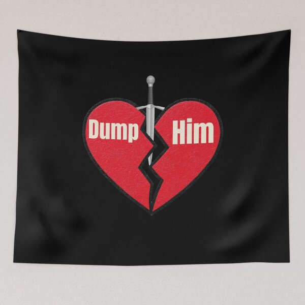 Item preview, Dump Him Broken Heart Design – Bold Breakup Empowerment Illustration designed and sold by Graphizia.