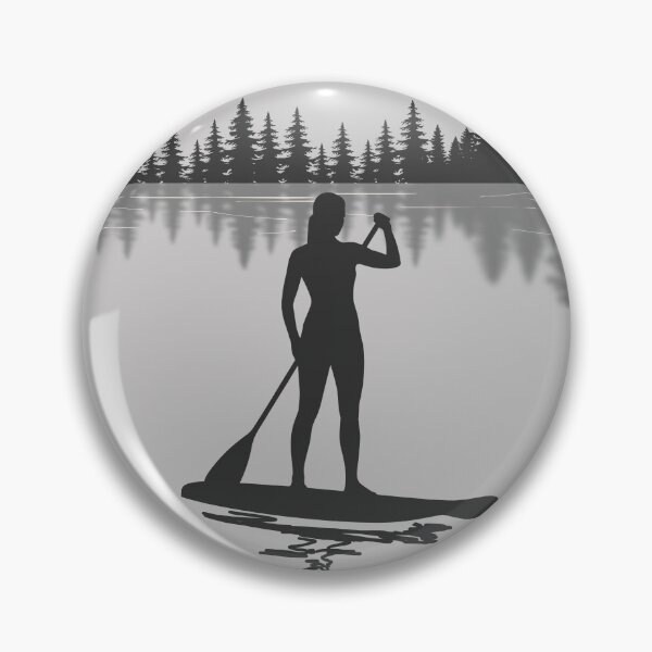 Item preview, Lispe Paddle Boarder Female Silhouette Forest Lake Reflection designed and sold by Lispe-Designs.