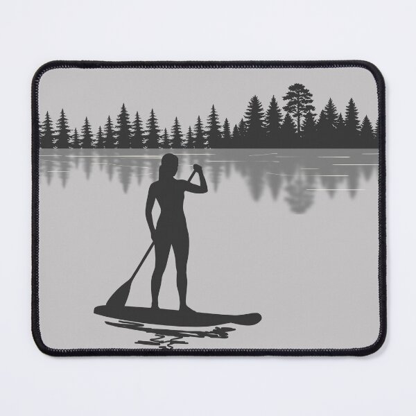 Item preview, Lispe Paddle Boarder Female Silhouette Forest Lake Reflection designed and sold by Lispe-Designs.