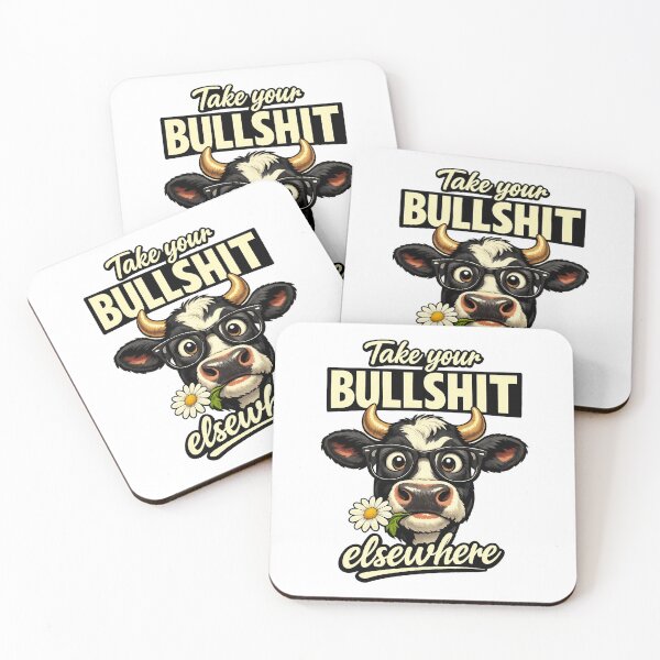 Item preview, Take Your BS Elsewhere – Sarcastic Nerdy Cow Quote Design designed and sold by Esco's Threads.