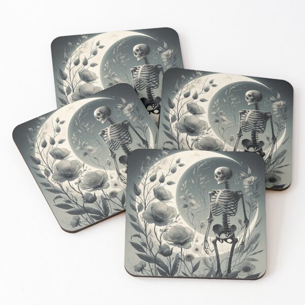Item preview, Skeleton with Dark Blooms Emblem designed and sold by Roberta Calabrese.