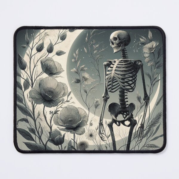 Item preview, Skeleton with Dark Blooms Emblem designed and sold by Roberta Calabrese.