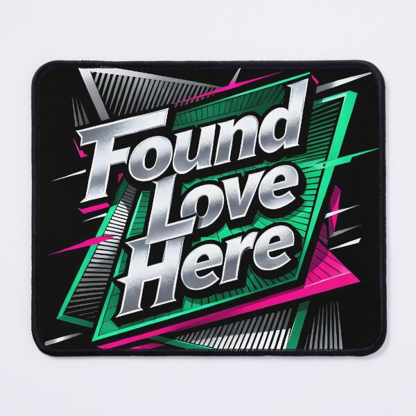 Item preview, Found Love Here – Metallic Typography Design designed and sold by FreeFromDefault.