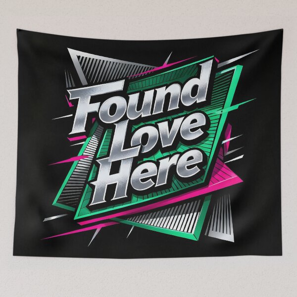 Item preview, Found Love Here – Metallic Typography Design designed and sold by FreeFromDefault.